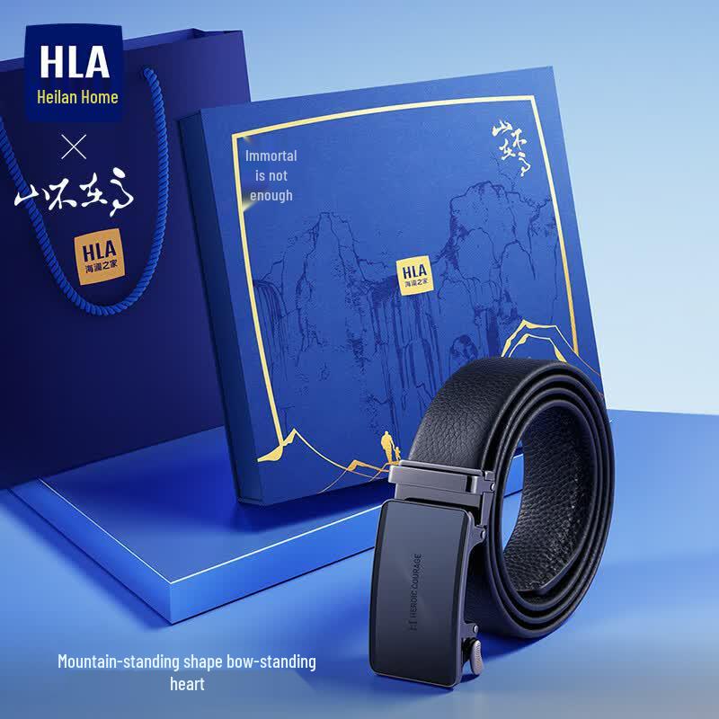 HLA Men s Genuine Leather Automatic Buckle Belt