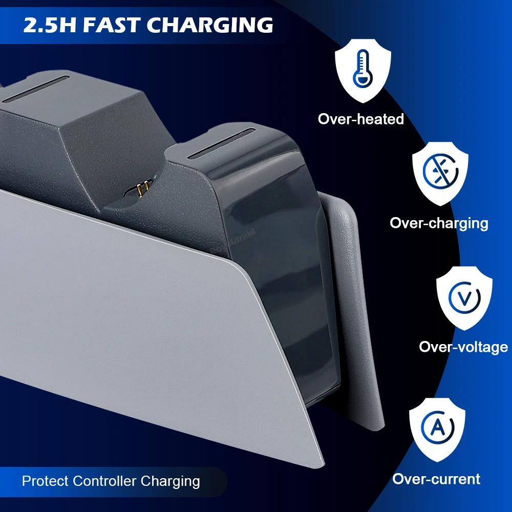 5 COLORS for PS5 Controller Charging Dock Dual Fast Charger Station for PS5 Type-C & PS5 Edge Game Controller  Indicator
