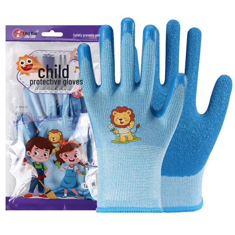 Kids' Non-Slip Breathable Gloves for Beachcombing, Crab Catching, Gardening, and Protection.