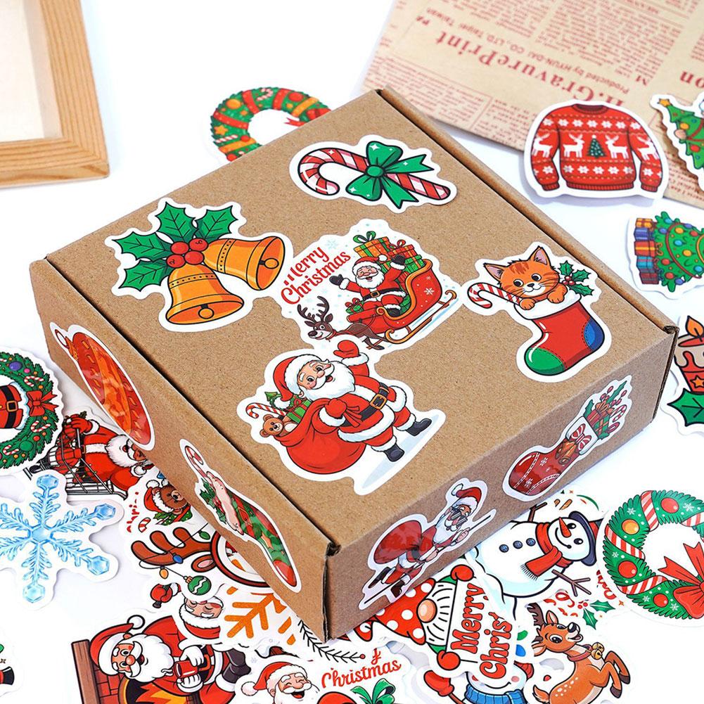50/100PCS Cartoon Christmas Art Aesthetic Stickers Set for Kids Toy Diary Laptop Scrapbook Decoration Christmas Graffiti Sticker