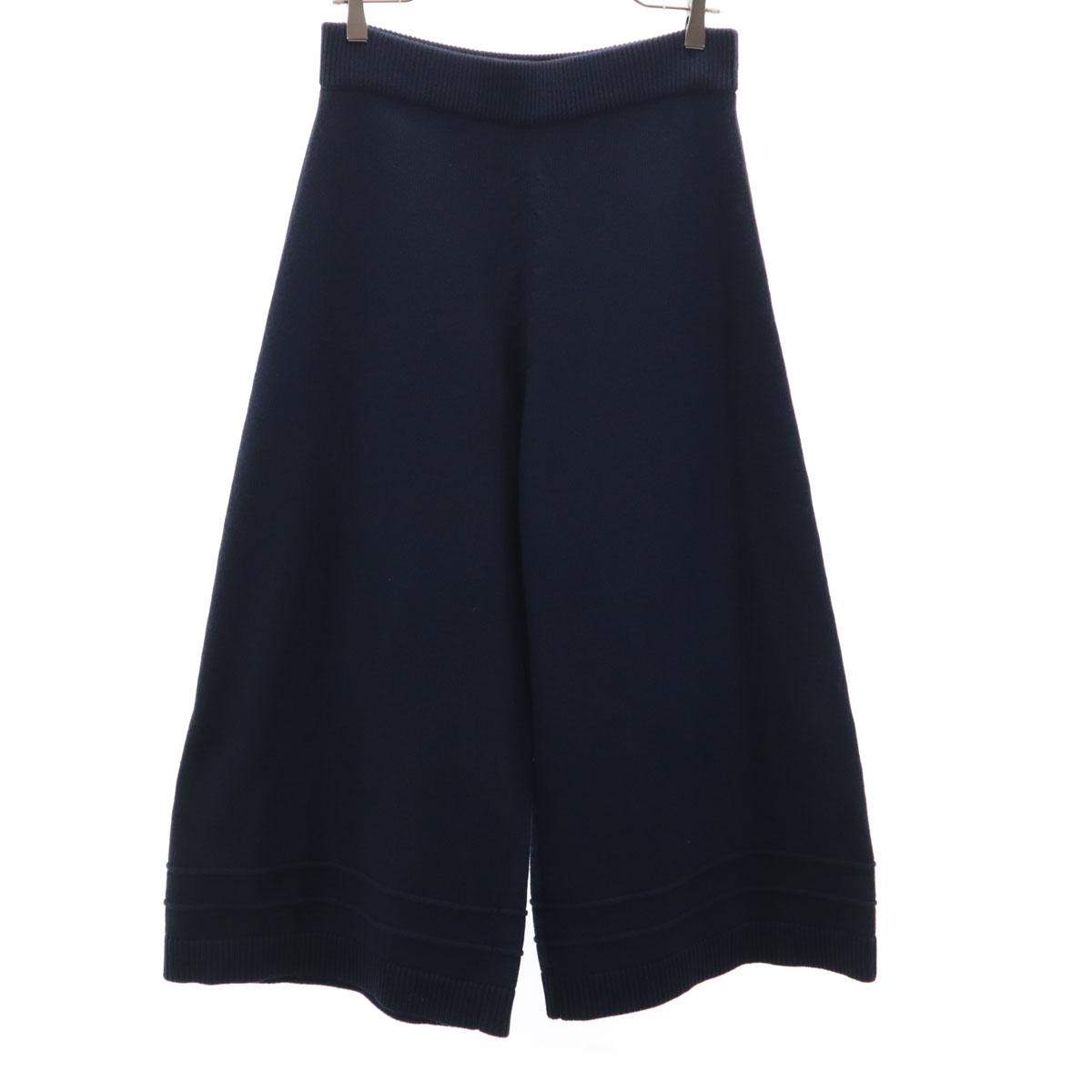 

FOXEY NEW YORK made in Japan knit Wide pants 42 Navy Women Used