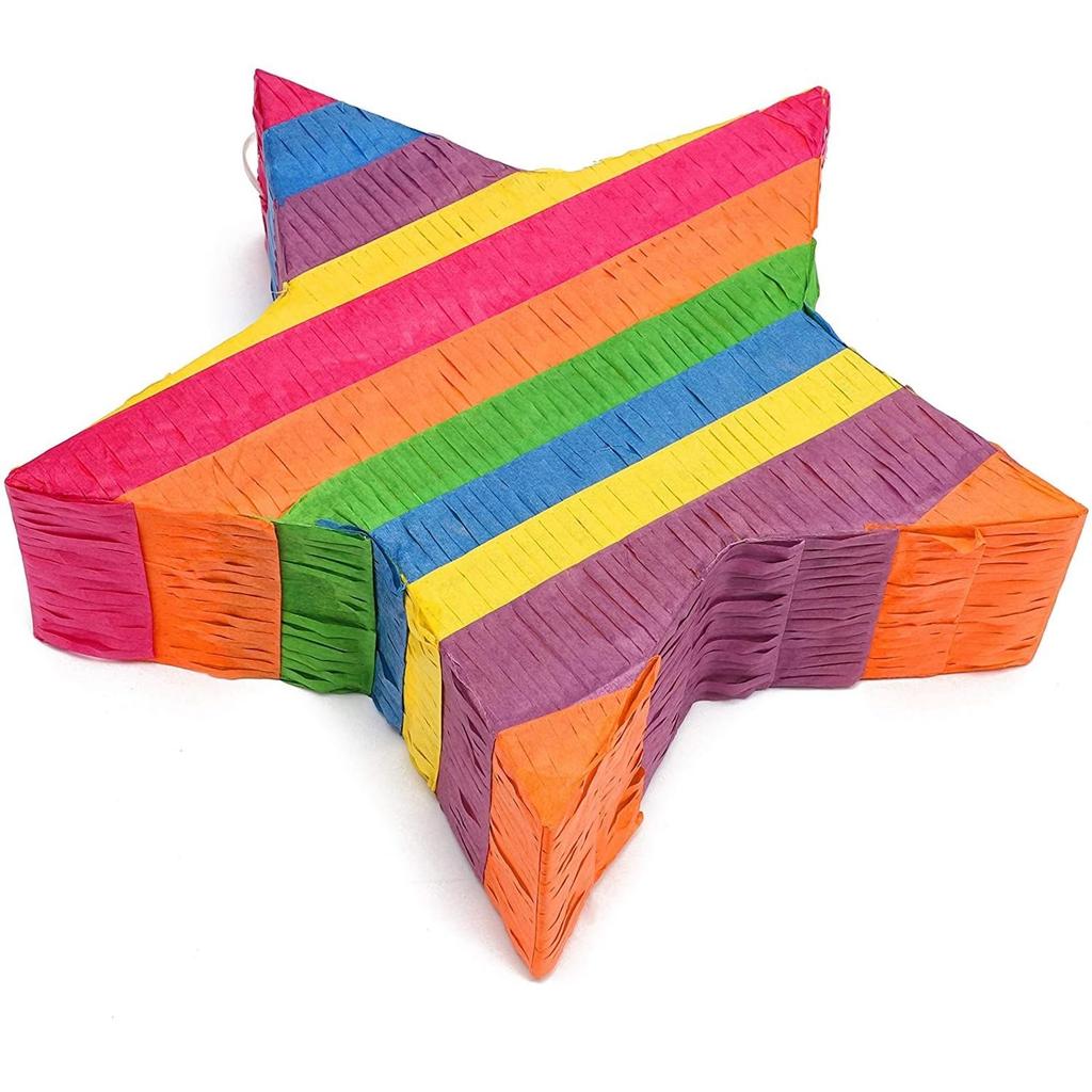 BLUE PANDA Small Rainbow Star Pinata for Cinco De Mayo Kids Birthday Party (12")