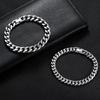 European Elegant Cuban Chain Bracelets Buckle Stainless Steel Metal Hand Chains Gold Black Steel Link Bracelet Hip Hop