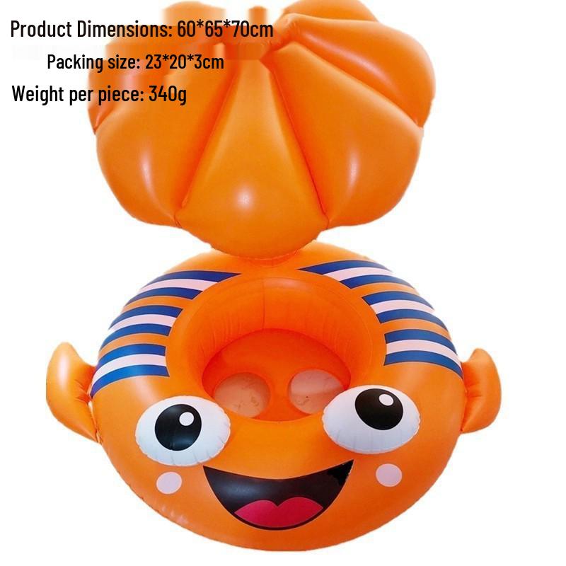 Large Toddler Boat-Themed Swimming Ring with Canopy & Steering Wheel