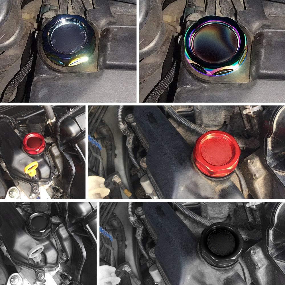 MUGE Oil Filler Cover, Aluminum Alloy Engine Fuel Tank Cap for Honda Vehicles (Silver)