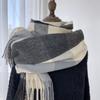 Plaid Scarf Women's Autumn Winter Imitation Cashmere Tassel Shawl Thick
