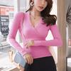2026 Koreanischer Stil Tiefes V-Ausschnitt Langarm Schlank Geschnitten Strickpullover für Damen - Trendiger Vielseitiger Basisschicht