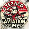 Vintage 1949 Texaco Aviation Metal Sign 8x8 Inch Round Retro Wall Art Home Office Decor Gift
