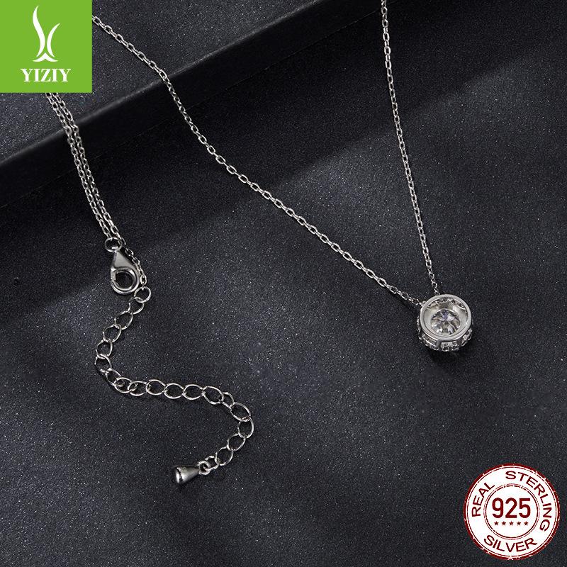 Cross-Border 1 Carat Shining Moissanite Necklace Women'S Light Luxury Simple High-End Sense S925 Silver Collarbone Chain
