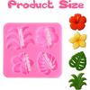 TIESOME 2 Pieces Tropical Flowers Leaves Silicone Mold, Plumeria Hibiscus Leaf Chocolate Fondant Mold Flower Monstera Leaf Molds for DIY Chocolate