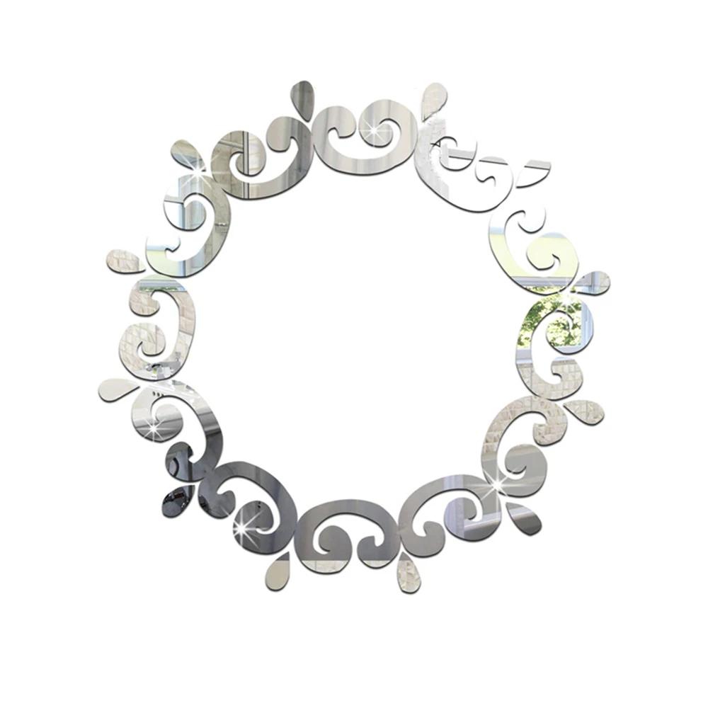 New 3D Acrylic Mirror Sticker Living Room Bedroom Lace Mirror Home Office Wall-Sticker Decals Stickers ECO-Friendly Home Decor