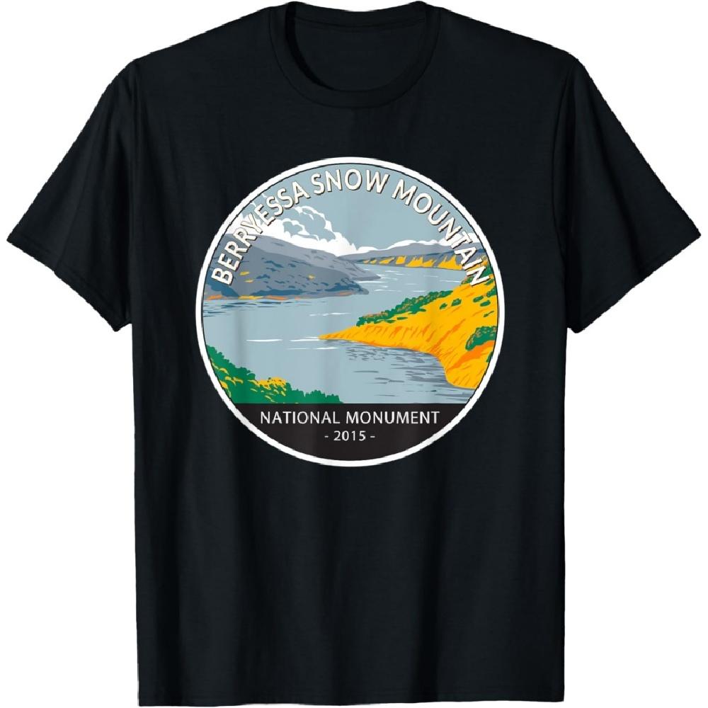 

Berryessa Snow Mountain National Monument California Circle T-Shirt XXXXXL чорний