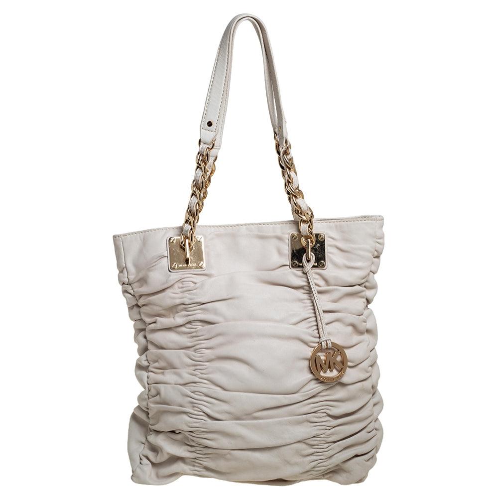 

Michael Kors Michael Michael KorsPleated Leather Chain Tote white