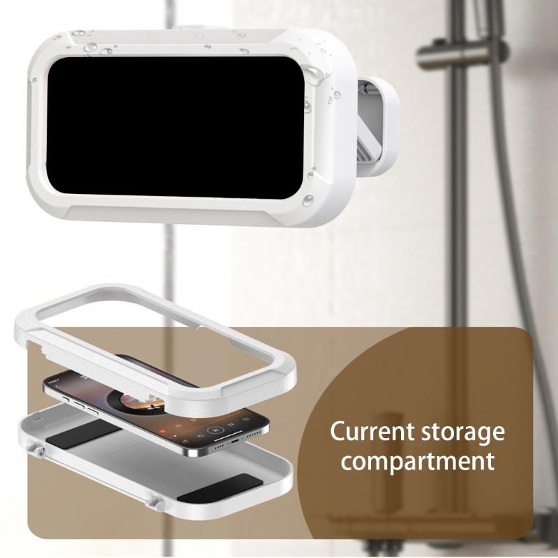 Wall Mount Shower Phone Holder Bath Phone Holder Kitchen Cellphone Stand Screen Touch Case Easy Installation