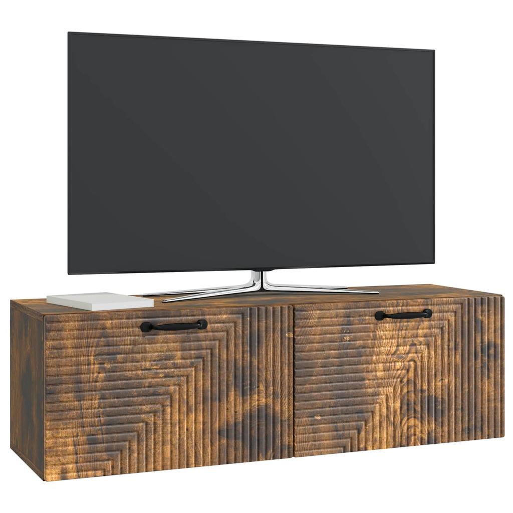Wall Mounted TV Cabinet Smoked Oak 98 x 31 x 30 cm