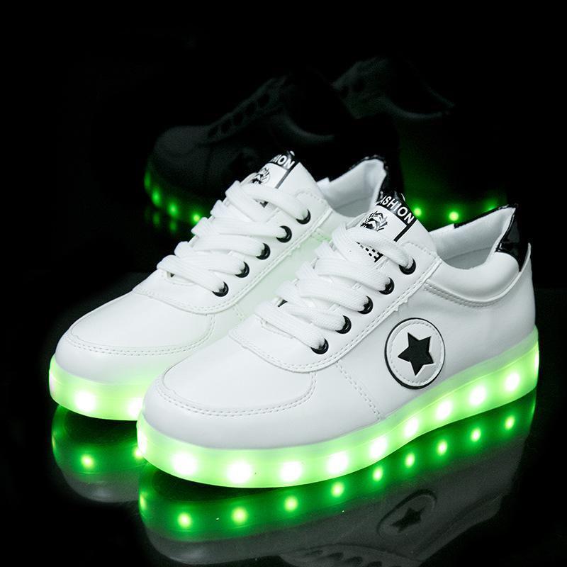 

Stylish And Breathable Luminous Led Lighted Fashion Flats Kids Shoes Sneakers Sports Black,EU35