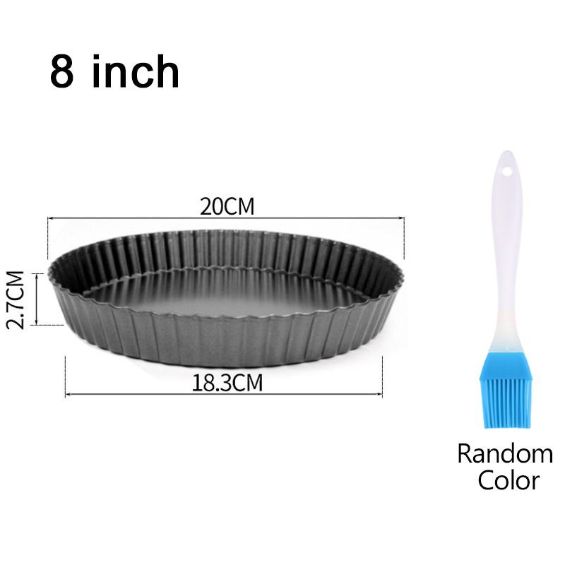 4/6/8/9 Zoll Kuchenbackform Boden abnehmbar geriffelt antihaft Backgeschirr Ölpinsel Netzroller Schalen Tarte Kuchen Festival Dessert ZYF