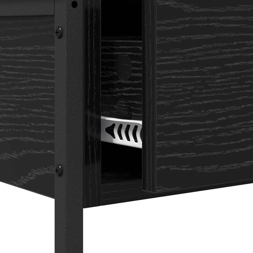 Console Table Black Oak Effect 100 X 34.5 X 75 Cm