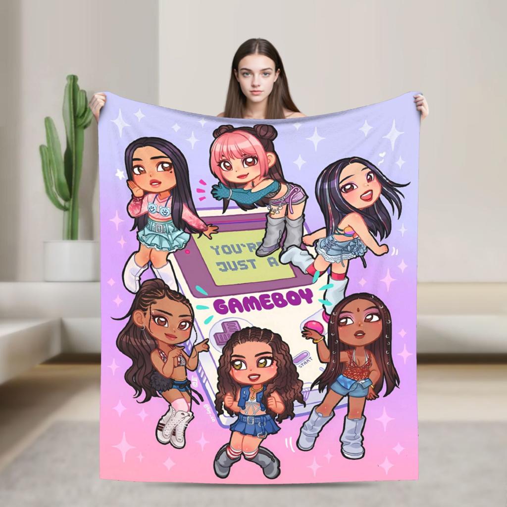 Girl Group K-Katseye Blanket  Warm Soft Novelty Plush Throw Blanket For Boy Girl Couch Chair Flannel Bedspread Bed Cover