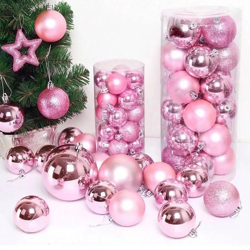 4Cm Christmas Balls Ornaments 24Pc Green Colorful Shatterproof Christmas Tree Diy Decoration Hanging Ball For Xmas Party Wedding