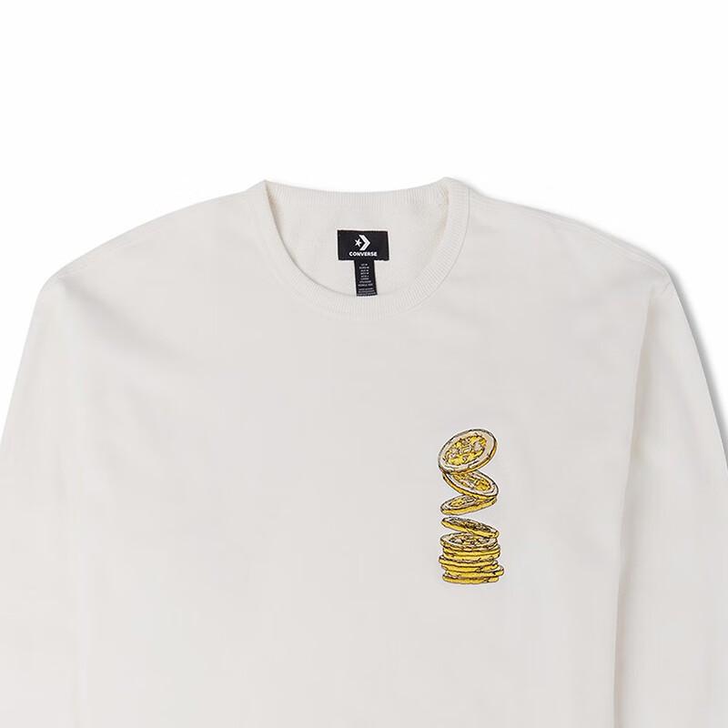 Converse CNY Sweatshirts Men's Milk White Crew Neck Moderate Regular 10025505-A01