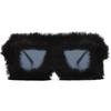Hot-selling ruffian plush large frame thin sunglasses women's European and American fashion personalized cat eye sunglasses