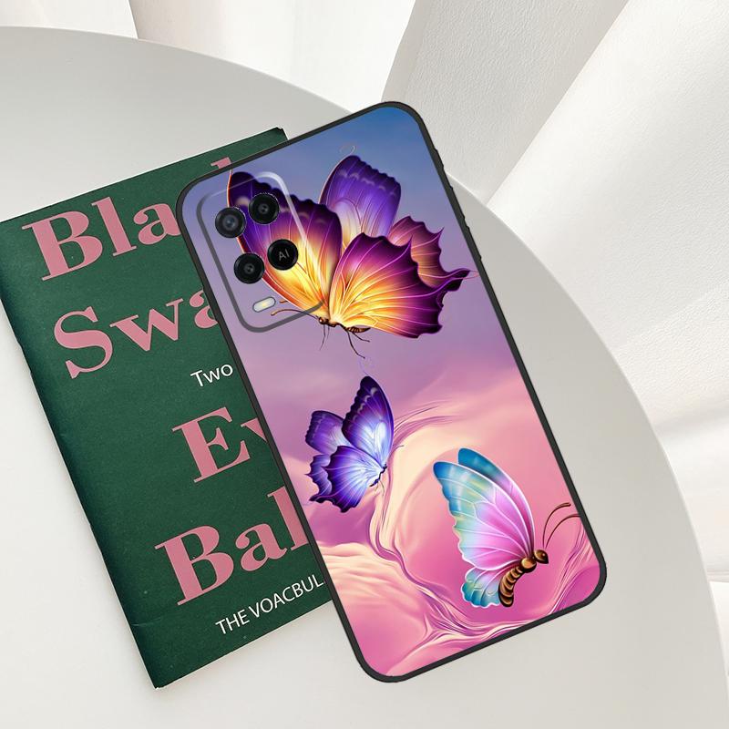 Luxury Butterfly Case For Oppo A15 A16 A17 A52 A72 A76 A96 A54 A74 A94 A54S A57S A58 A78 A98 A57 A77 Cover
