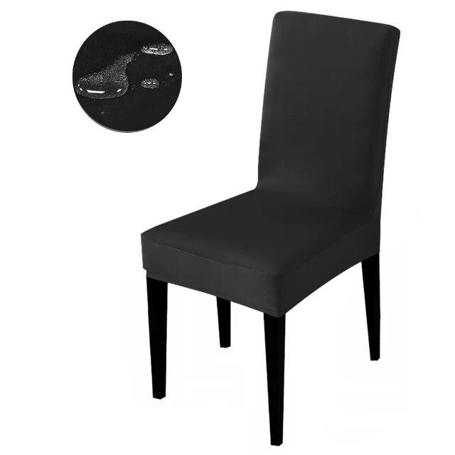 Waterproof Elastic Chair Cover Dining Room Solid Color Chair Slipcover Spandex Removable Chair Seat Cover for Kitchen Wedding