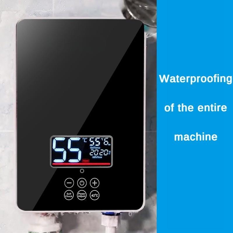 Small Instant Heating Electric Water Heater Anti Dry Burning Energy-saving Water Heater Household Constant Temperature Large Screen Shower Machine