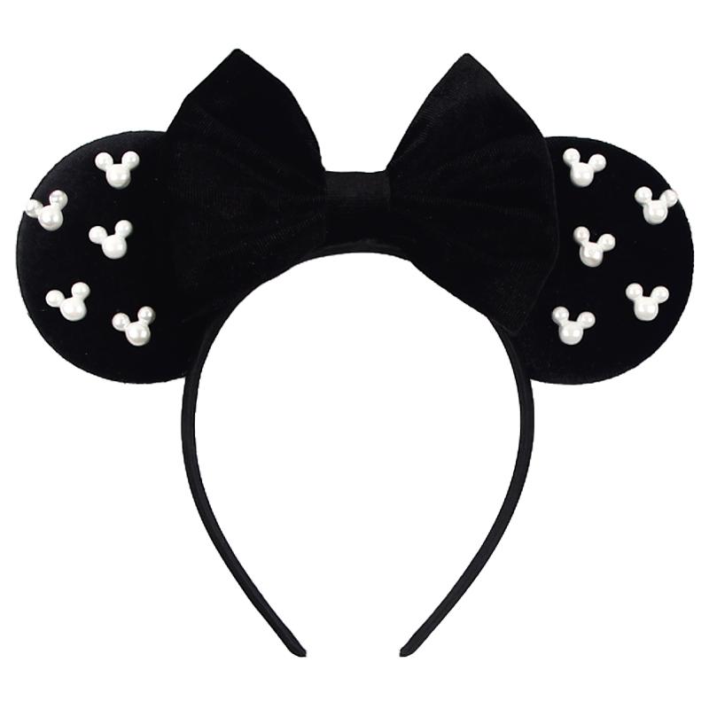 Ny Trendig Musöron Hårband Mickey 3.3" Sammet För Flickor Mjuk Rosett Hårband Halloween Festival Fest Resa DIY Håraccessoarer
