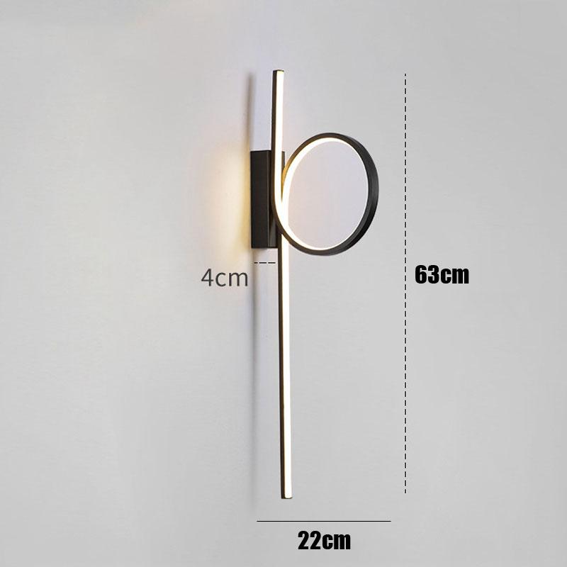 

Светодиодный настенный светильник Creative Line, скандинавский прикроватный светильник для спальни, современная гостиная, настенный светильник для ТВ, коридорная лампа 24W&Warm White (2700-3500K) чёрный