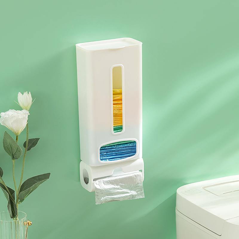 

Настенный пластиковый держатель для мусорных пакетов, контейнер для хранения мусорных пакетов с крышкой, контейнер для кухонных и ванных принадлежностей