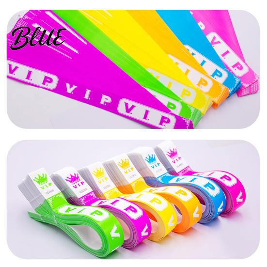 Party Wristbands 100 Pcs VIP Disposable Waterproof Fluorescent Color Bracelets