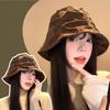 1Pcs Korean Style Foldable Travel Outdoor Hat Corduroy Pleated Bucket Hat For Women Solid Color Soft Casual Sun Hat