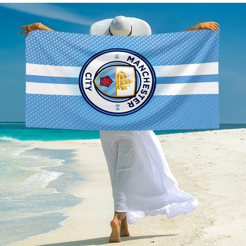 Ultra-Soft Beach Towel with Manchester City Theme,Ideal for Pool - Camping, Diving - Perfect Travel Essential, Vibrant Beach Towel.