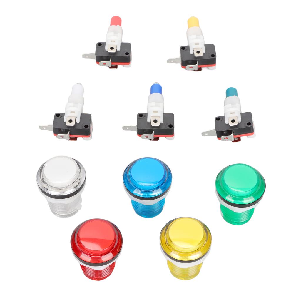 32mm Arcade Game Push Button 5 Colors LED Light Self Reset DIY Arcade Machine Button Switch for Gamepads