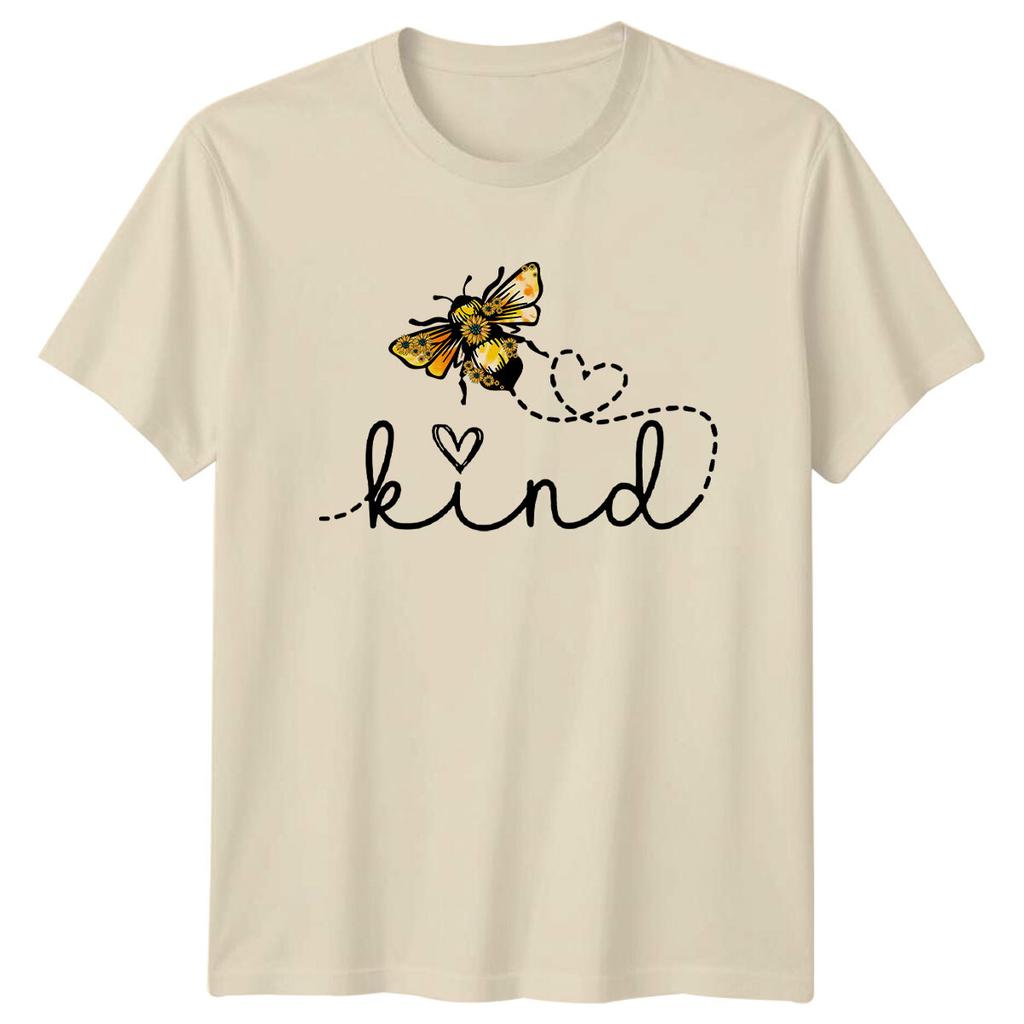 Bee Kind TShirt Floral Bee with Heart Inspirational Slogan Tee