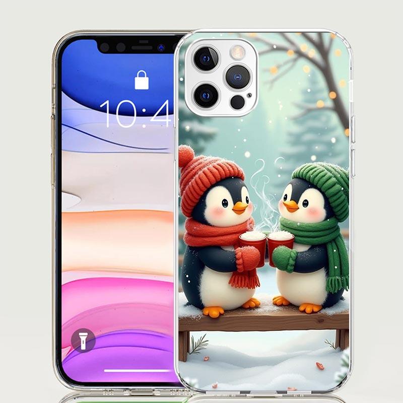 Christmas Penguin Phone Case for Apple iPhone 17 Air 16 15 Plus 14 + 13 Mini 12 11 Pro Max 7 8 SE 16Max Soft Shell Cover Coque 1