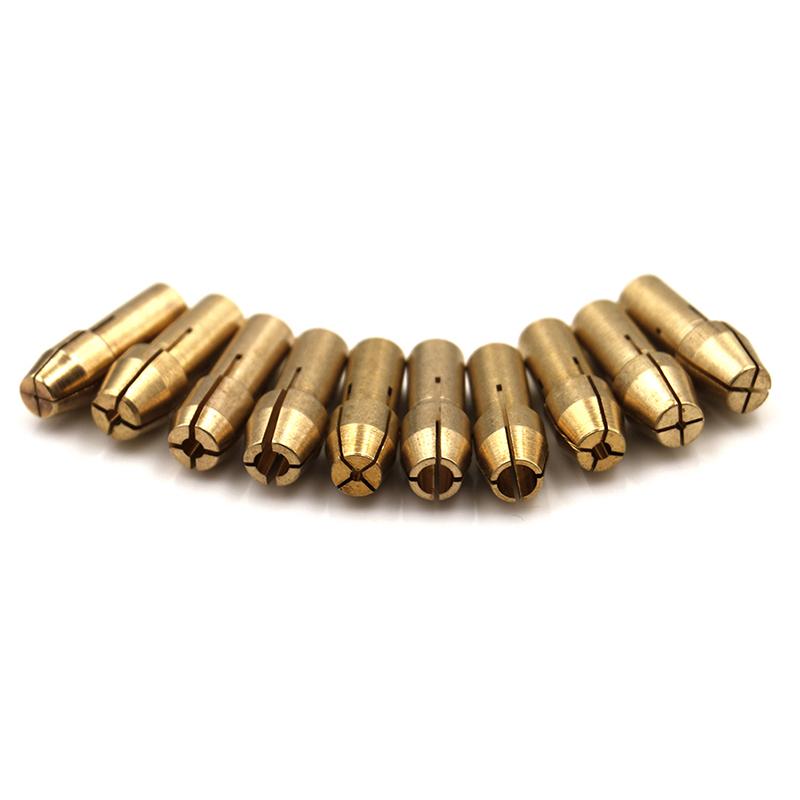 10Pcs Brass Drill Chuck Collet Bits 0.5-3.2Mm 4.8Mm Shank For Rotary Tool