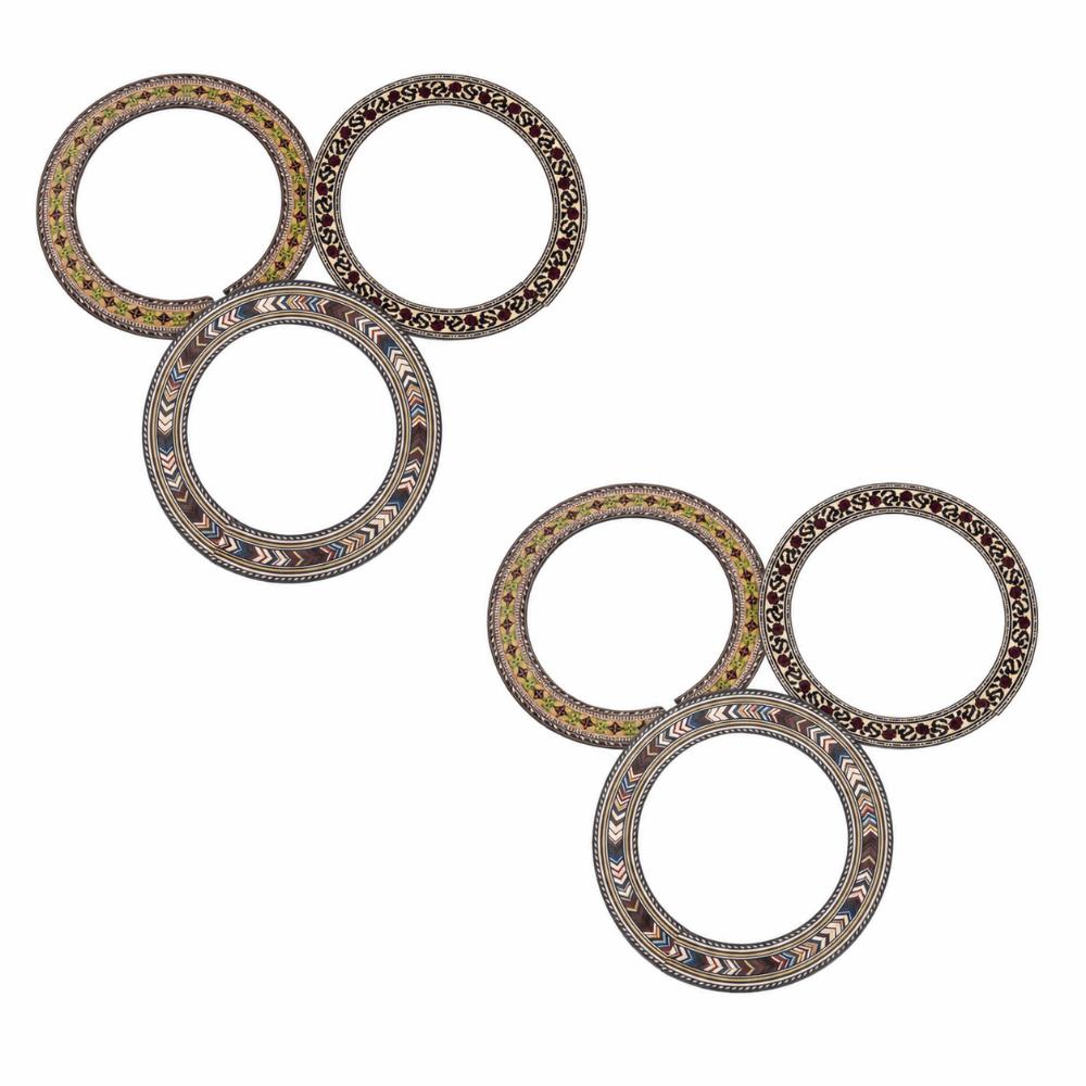 6PCS Wood Material Guitar Sound Hole Inlay Classical Guitar Inlay DIY Projects