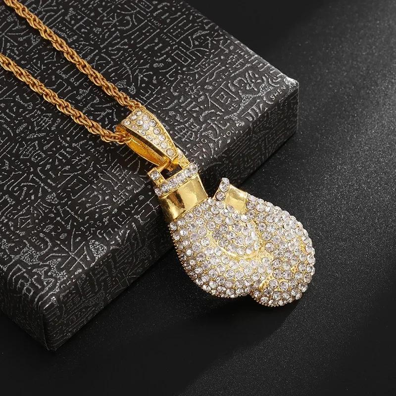 Ice Out Zirkon Höfliche Geste Mittelfinger Halskette Herren Damen Punk Hip Hop Rap Rock Party Schmuck Geschenk