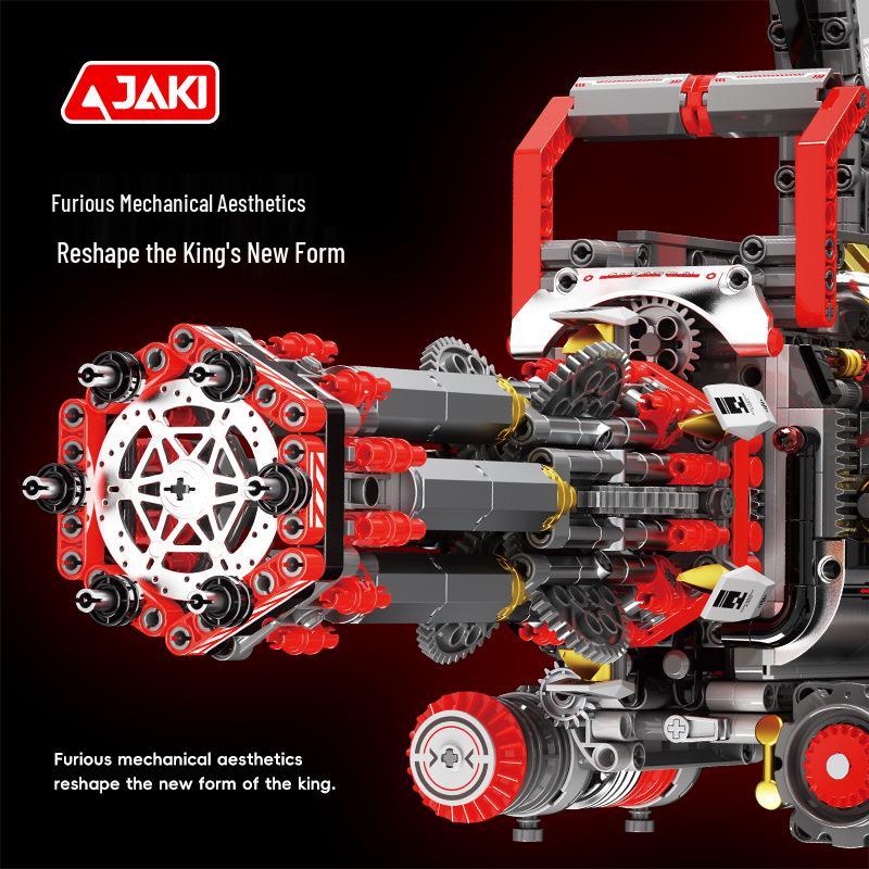 Jiaqi KK001 Electric Gatling Toy Gun - Heavy Armor Ripper Building Blocks for Boys