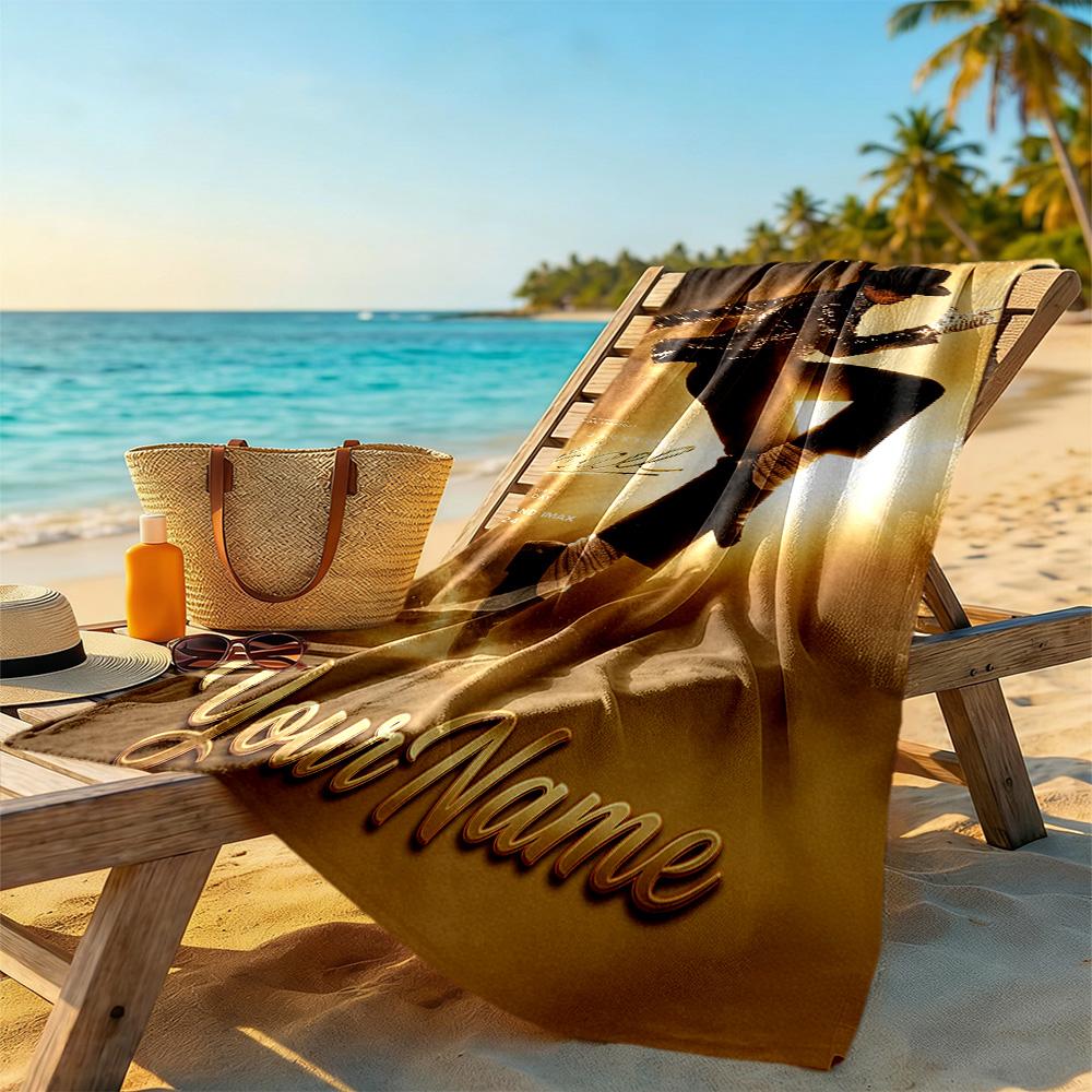 Michael Jackson Customized Name Beach Towel Super Soft & Absorbent Suitable for Swimming Gym Camping Yoga Vacation