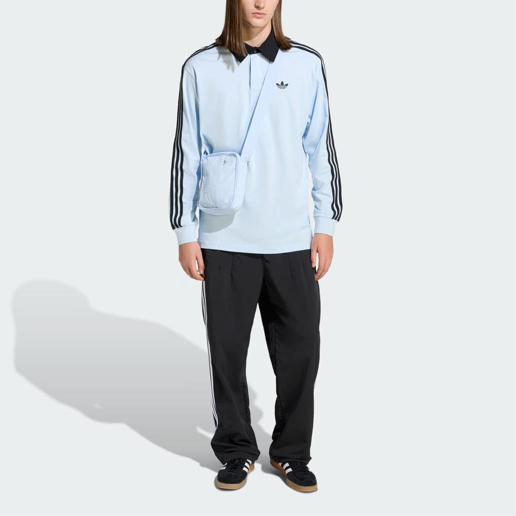 Adidas Originals Rugby FW25 Cotton Loose Fit Long Sleeve Polo Shirt Men tops KE2445