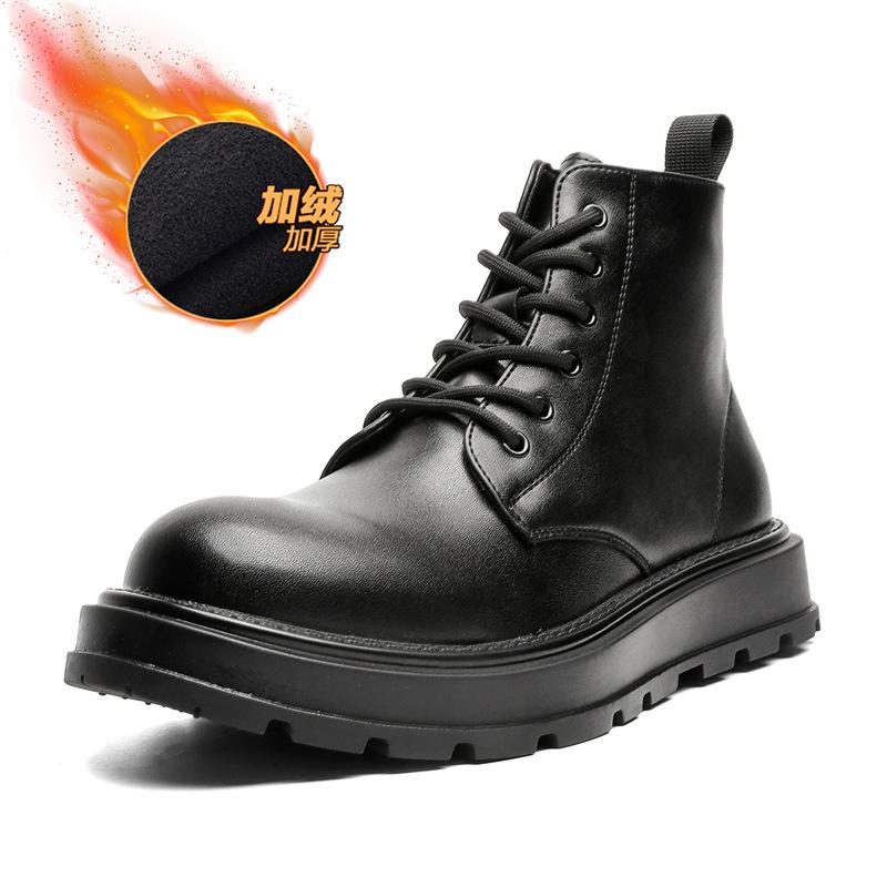 Winter Martin Boots Men'S Retro High-Top Leather Shoes British Style Platform Trend Chelsea Boots 22726-A