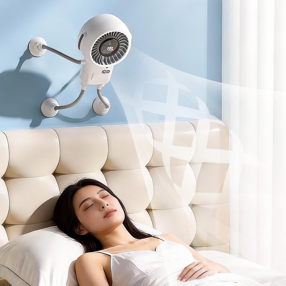 Portable Handheld Fan Dual Modules 199 Level Adjustable Wind Speed Mist Fan With Suction Cup Flexible Legs
