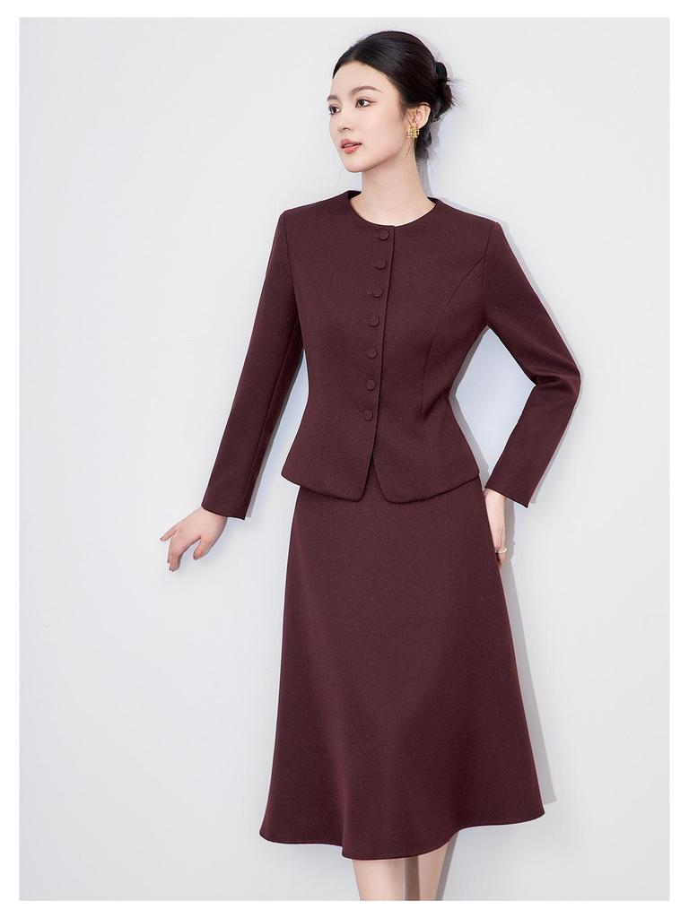 Leichter Luxus Zweiteiler: Elegante Jacke + High-End Halbrock für den Arbeitsweg