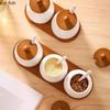 Ceramic Seasoning Jar Set Kitchen Spice Container Condiment Bottle Spice Jar Seasoning Box Salt Shaker Sugar Jars Spices Bottle