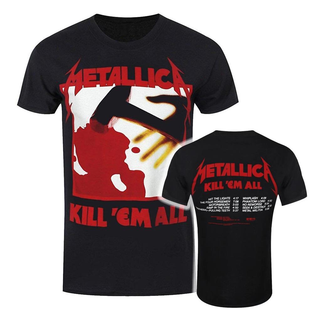 New Metallica Rock Metal Band Retro Skeleton Reaper 3D Neutral Tshirt Street Wear Short Sleeve Round Neck Shirt Mens Wear