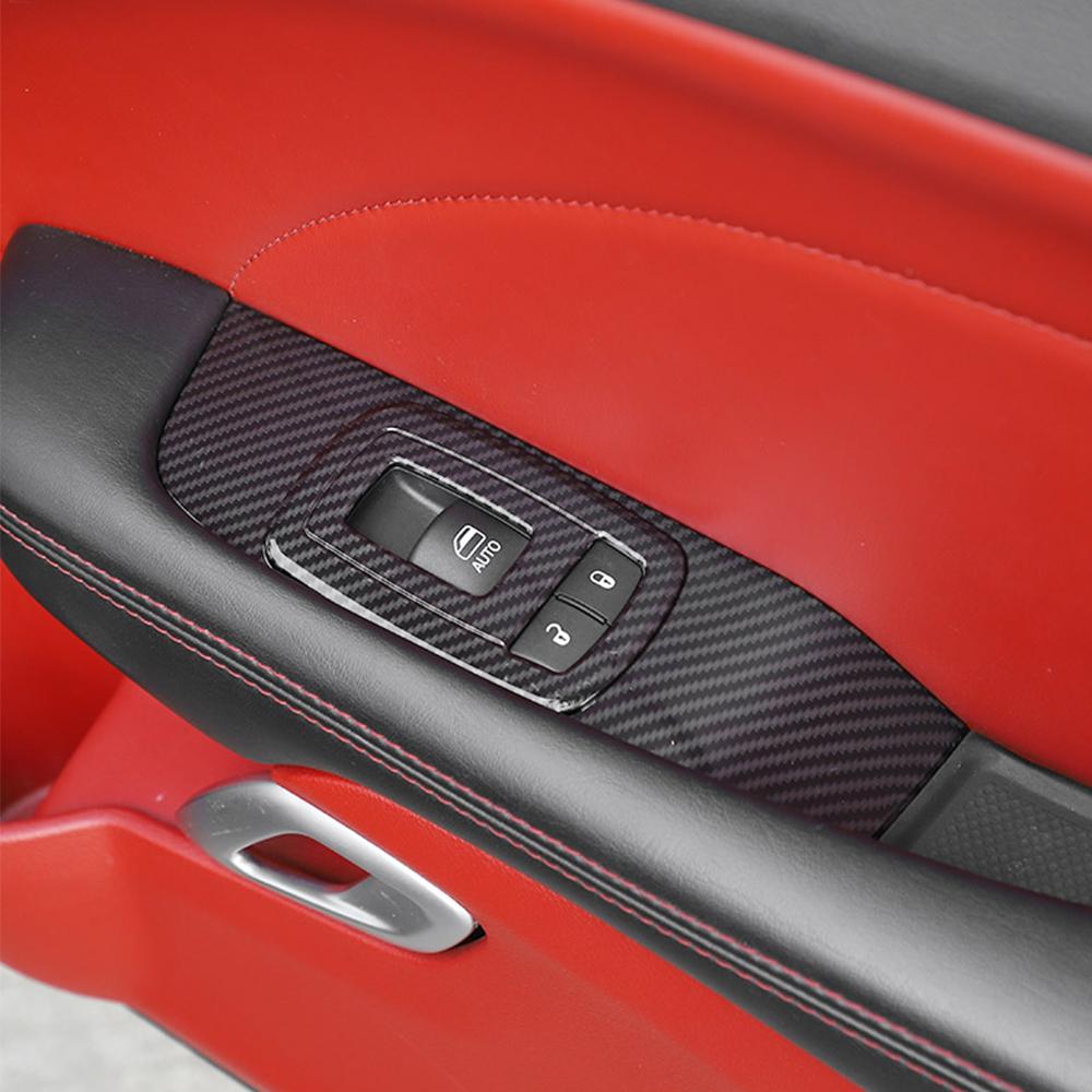 Window Lift Switch Button Decoration Door Inner Handle Cover for Dodge Challenger 2015-2022 Car Interior Mouldings